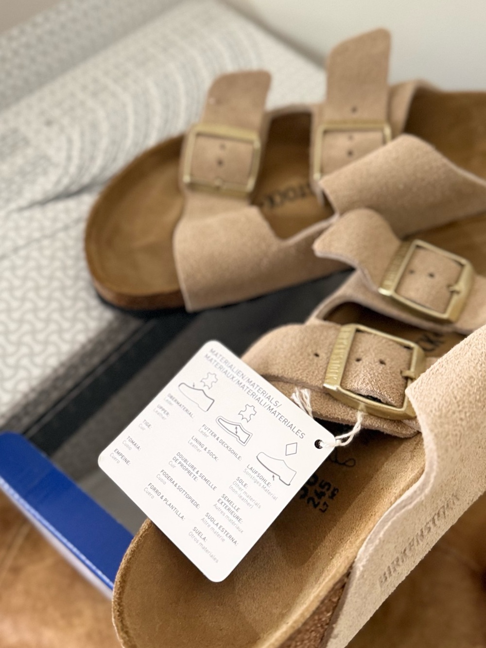 Birkenstock Arizona Suede Leather in Sandcastle, Size 38 Women’s